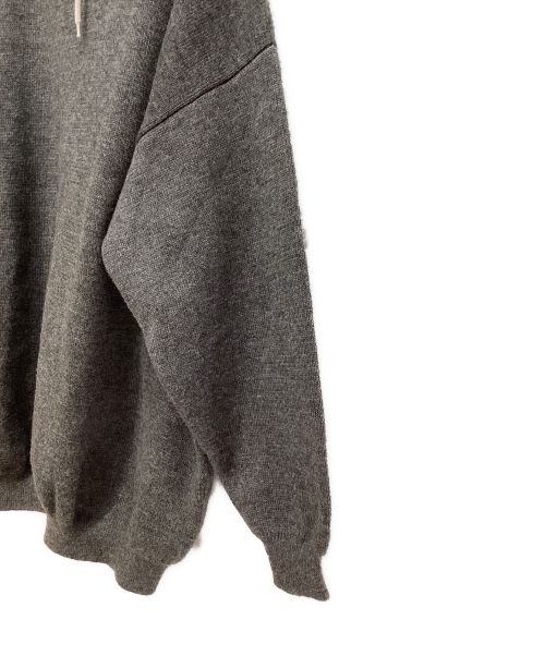 BALENCIAGA（バレンシアガ）BALENCIAGA (バレンシアガ) Embroidered Knitwear Hoodie(エンブロイダードニットウェアフーディ) グレー サイズ:Sの古着・服飾アイテム