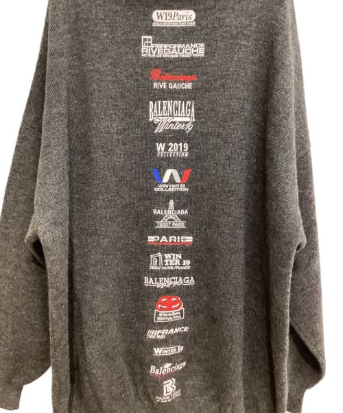 BALENCIAGA（バレンシアガ）BALENCIAGA (バレンシアガ) Embroidered Knitwear Hoodie(エンブロイダードニットウェアフーディ) グレー サイズ:Sの古着・服飾アイテム
