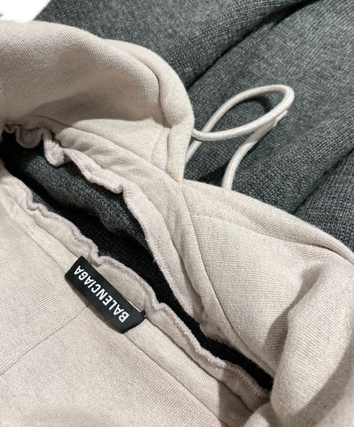 BALENCIAGA（バレンシアガ）BALENCIAGA (バレンシアガ) Embroidered Knitwear Hoodie(エンブロイダードニットウェアフーディ) グレー サイズ:Sの古着・服飾アイテム