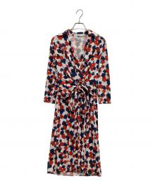 CORCOVADO（コルコバード）の古着「総柄スキッパージャージーワンピース」｜レッド