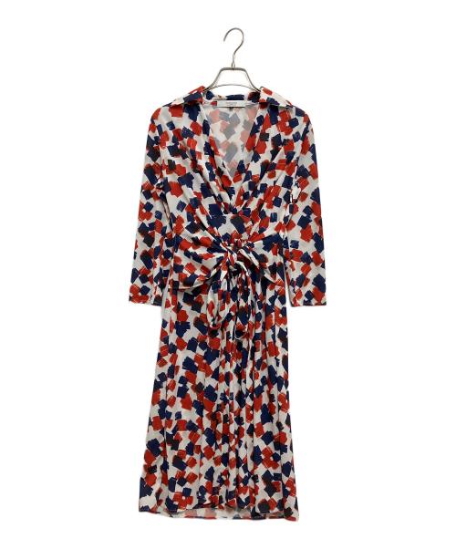 CORCOVADO（コルコバード）CORCOVADO (コルコバード) 総柄スキッパージャージーワンピース レッド サイズ:Sの古着・服飾アイテム