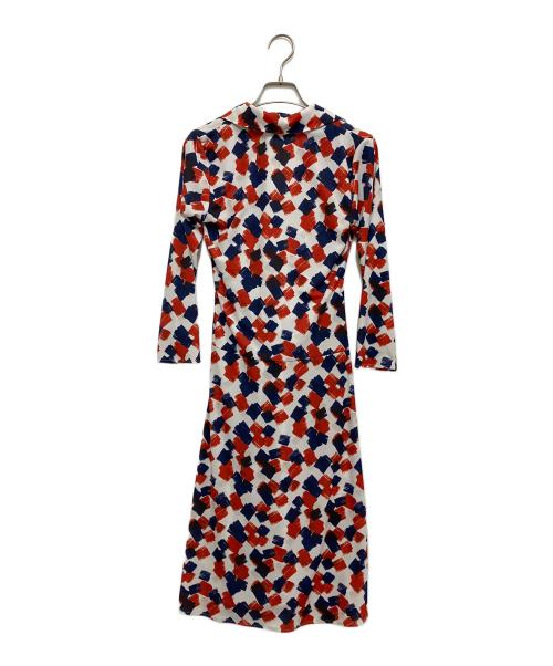 CORCOVADO（コルコバード）CORCOVADO (コルコバード) 総柄スキッパージャージーワンピース レッド サイズ:Sの古着・服飾アイテム