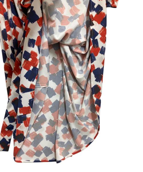 CORCOVADO（コルコバード）CORCOVADO (コルコバード) 総柄スキッパージャージーワンピース レッド サイズ:Sの古着・服飾アイテム