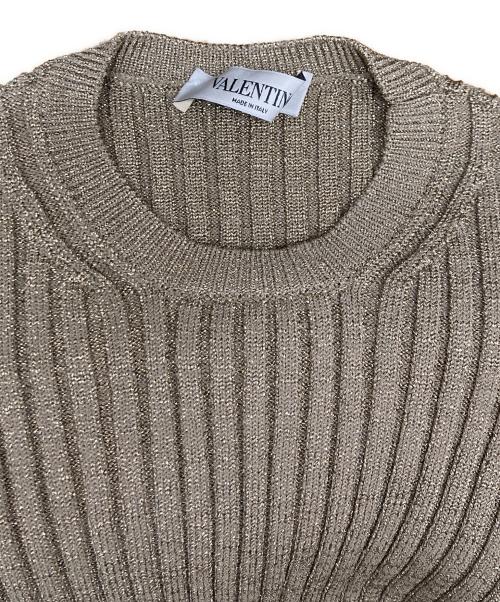VALENTINO（ヴァレンティノ）VALENTINO (ヴァレンティノ) レース切替ニット JB0KC08X29Q ゴールド サイズ:Mの古着・服飾アイテム