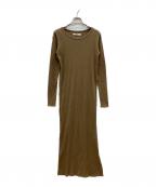 TODAYFULトゥデイフル）の古着「cotton rib layered dress　ジレ付き」｜ブラウン