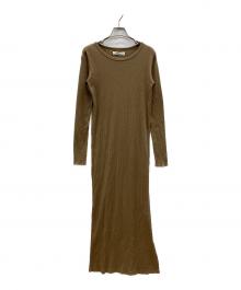 TODAYFUL（トゥデイフル）の古着「cotton rib layered dress　ジレ付き」｜ブラウン