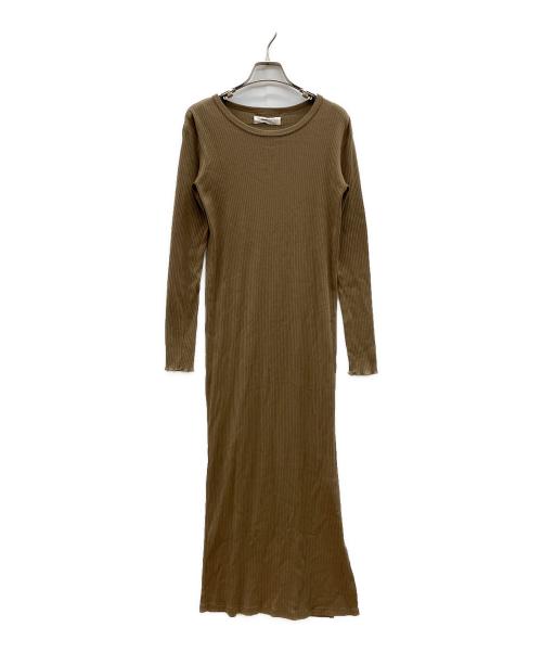 TODAYFUL（トゥデイフル）TODAYFUL (トゥデイフル) cotton rib layered dress　ジレ付き ブラウン サイズ:36の古着・服飾アイテム