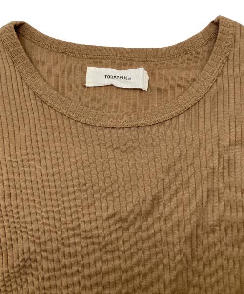 TODAYFUL（トゥデイフル）TODAYFUL (トゥデイフル) cotton rib layered dress　ジレ付き ブラウン サイズ:36の古着・服飾アイテム