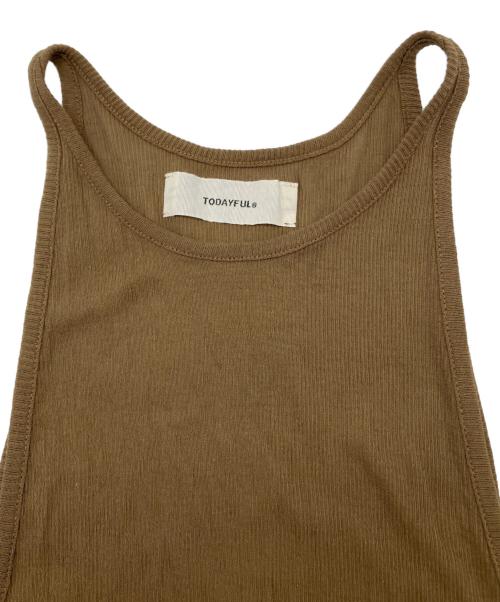 TODAYFUL（トゥデイフル）TODAYFUL (トゥデイフル) cotton rib layered dress　ジレ付き ブラウン サイズ:36の古着・服飾アイテム