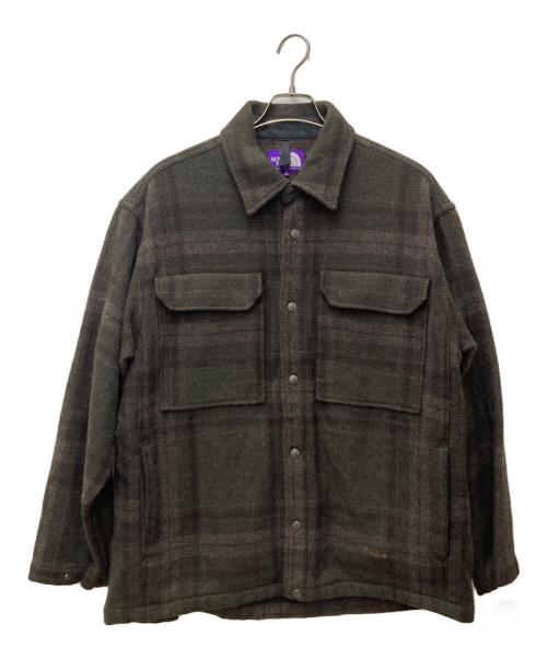 THE NORTHFACE PURPLELABEL（ザ・ノースフェイス パープルレーベル）THE NORTHFACE PURPLELABEL (ザ・ノースフェイス パープルレーベル) Plaid C.P.O Jacket ブラウン×オリーブ サイズ:XLの古着・服飾アイテム