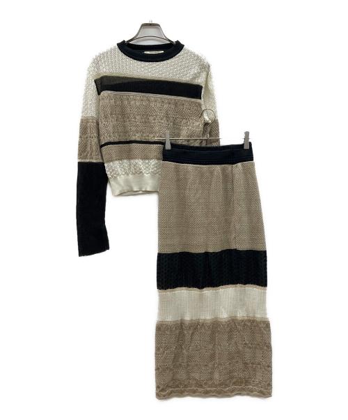 PUBLIC TOKYO（パブリックトウキョウ）PUBLIC TOKYO (パブリックトウキョウ) ニットセットアップ ベージュ サイズ:FREEの古着・服飾アイテム