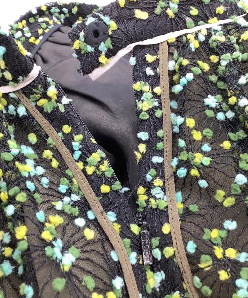 FENDI（フェンディ）FENDI (フェンディ) レースミニスカート ブラック×グリーン サイズ:38の古着・服飾アイテム