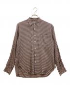 MARGARET HOWELLマーガレットハウエル）の古着「ギンガムチェックシャツ」｜ブラウン