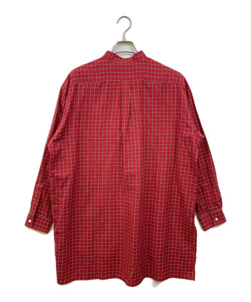 SCYE（サイ）SCYE (サイ) コットンリネンバンドカラーシャツ レッド サイズ:36の古着・服飾アイテム