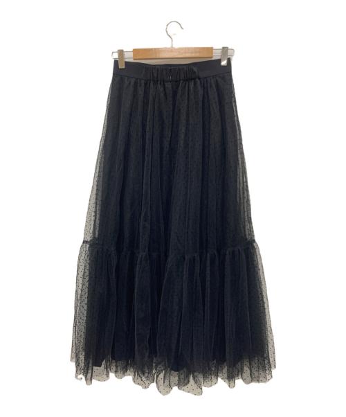 ARPEGE STORY（アルページュストーリー）Arpege story (アルページュストーリー) チュールドットスカート ブラック サイズ:2の古着・服飾アイテム