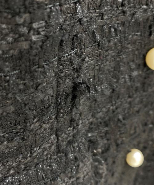 ARPEGE STORY（アルページュストーリー）ARPEGE STORY (アルページュストーリー) パールボタンツイードペプラムジレ ブラック サイズ:2の古着・服飾アイテム