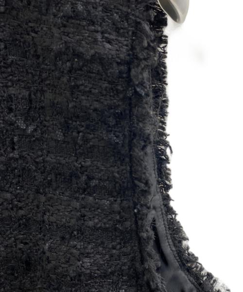 ARPEGE STORY（アルページュストーリー）ARPEGE STORY (アルページュストーリー) パールボタンツイードペプラムジレ ブラック サイズ:2の古着・服飾アイテム