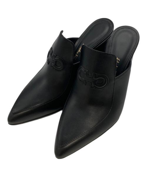 Salvatore Ferragamo（サルヴァトーレ フェラガモ）Salvatore Ferragamo (サルヴァトーレ フェラガモ) MALFAレザーミュール ブラック サイズ:5 1/2 Dの古着・服飾アイテム