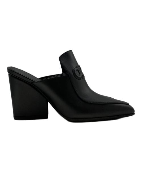 Salvatore Ferragamo（サルヴァトーレ フェラガモ）Salvatore Ferragamo (サルヴァトーレ フェラガモ) MALFAレザーミュール ブラック サイズ:5 1/2 Dの古着・服飾アイテム