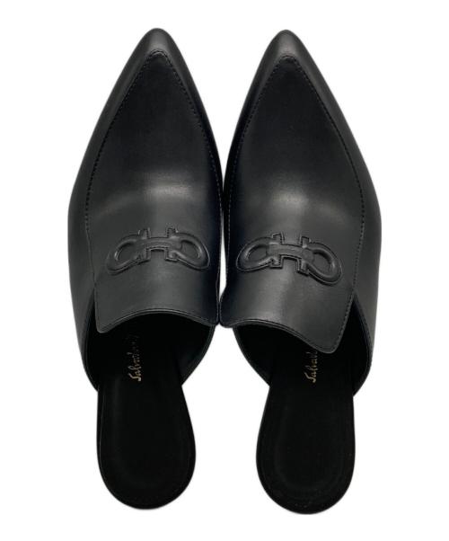 Salvatore Ferragamo（サルヴァトーレ フェラガモ）Salvatore Ferragamo (サルヴァトーレ フェラガモ) MALFAレザーミュール ブラック サイズ:5 1/2 Dの古着・服飾アイテム