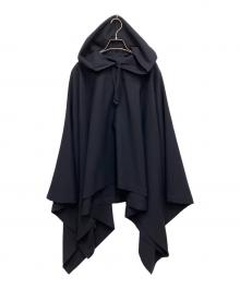COMME des GARCONS HOMME DEUX（コムデギャルソン オム ドゥ）の古着「ウールギャバジンフーデッドポンチョ」｜ネイビー