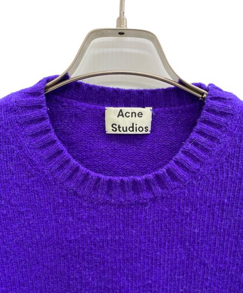 Acne studios（アクネ ストゥディオス）Acne studios (アクネ ストゥディオス) SAMARA WOOL クルーネックニット パープル サイズ:XSの古着・服飾アイテム