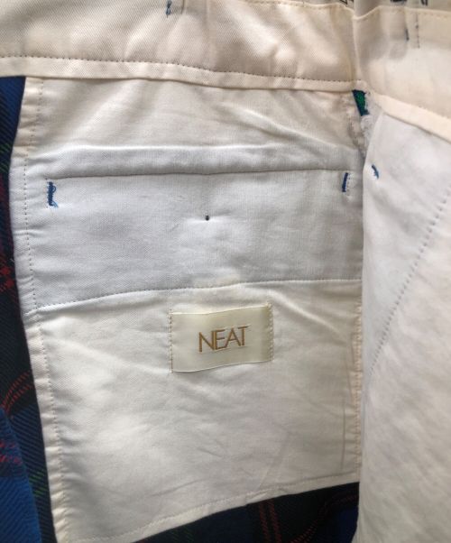 NEAT（ニート）NEAT (ニート) WOOL MULTI CHECK PANTS ブルー サイズ:Lの古着・服飾アイテム