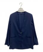 theoryセオリー）の古着「Powder Crepe CL Collarless JK」｜ネイビー
