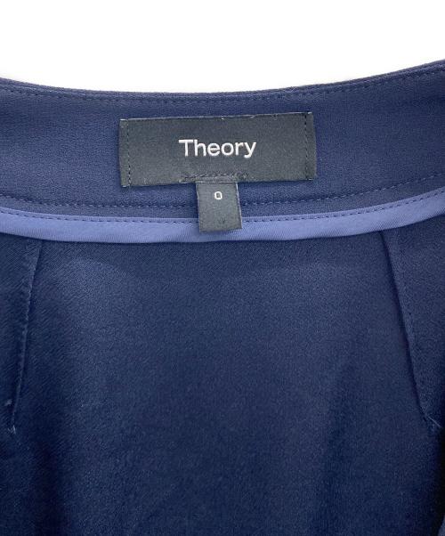 theory（セオリー）theory (セオリー) Powder Crepe CL Collarless JK ネイビーの古着・服飾アイテム