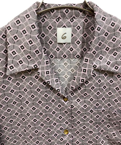 6(ROKU) BEAUTY&YOUTH（ロク ビューティーアンドユース）6(ROKU) BEAUTY&YOUTH (ロク ビューティーアンドユース) SQUARE LINE SHIRT ピンク サイズ:Freeの古着・服飾アイテム