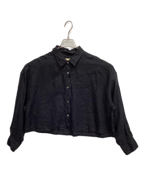 journal standard L'essage（ジャーナルスタンダード レサージュ）journal standard L'essage (ジャーナルスタンダード レサージュ) フレンチリネン ショートシャツ ブラック サイズ:Ｆの古着・服飾アイテム