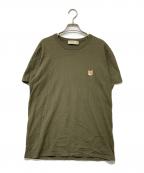 maison kitsuneメゾンキツネ）の古着「フォックスヘッドパッチTシャツ」｜オリーブ
