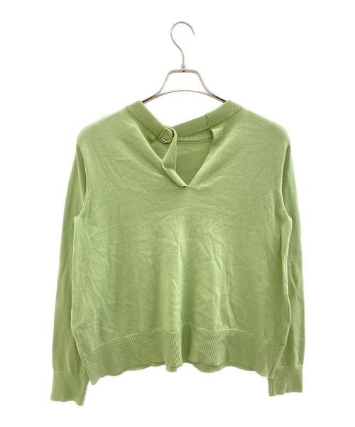 FOXEY NEWYORK（フォクシーニューヨーク）FOXEY NEWYORK (フォクシーニューヨーク) バックオープンニット 黄緑 サイズ:40の古着・服飾アイテム
