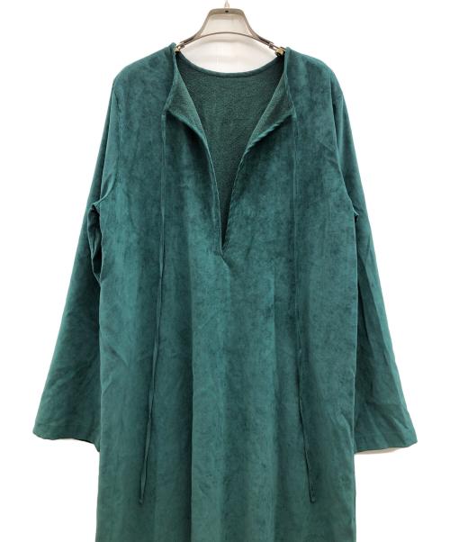 CITYSHOP（シティショップ）CITYSHOP (シティショップ) VELVETEEN KAFTAN DRESS グリーン サイズ:36の古着・服飾アイテム