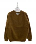 Harley of SCOTLANDハーレーオブスコットランド）の古着「Saddle Shoulder Crew Neck Sweater」｜ブラウン