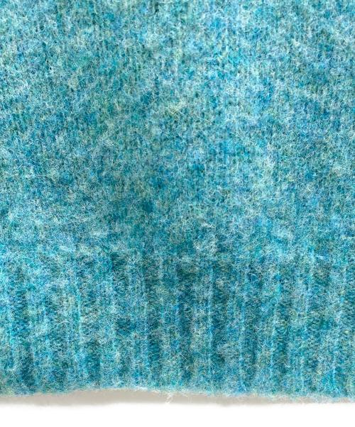 Harley of SCOTLAND（ハーレーオブスコットランド）Harley of SCOTLAND (ハーレーオブスコットランド) Saddle Shoulder Crew Neck Sweater ブルー サイズ:40の古着・服飾アイテム