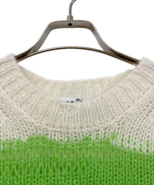 Acne studios（アクネ ストゥディオズ）Acne studios (アクネ ストゥディオス) ダメージドストライプニット ホワイト サイズ:Sの古着・服飾アイテム