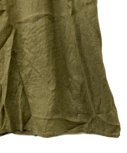 fog linen work（フォグリネンワーク）fog linen work (フォグリネンワーク) リネンバンドカラーワンピース オリーブ サイズ:Fの古着・服飾アイテム
