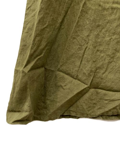 fog linen work（フォグリネンワーク）fog linen work (フォグリネンワーク) リネンバンドカラーワンピース オリーブ サイズ:Fの古着・服飾アイテム