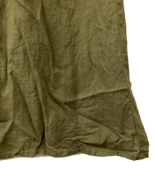 fog linen work（フォグリネンワーク）fog linen work (フォグリネンワーク) リネンバンドカラーワンピース オリーブ サイズ:Fの古着・服飾アイテム