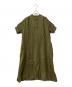 fog linen work（フォグリネンワーク）の古着「リネンバンドカラーワンピース」｜オリーブ