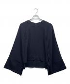 Nobleノーブル）の古着「カラーレスケープスリーブブラウス」｜ネイビー