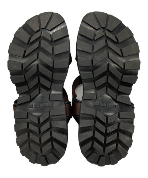 JIL SANDER（ジルサンダー）JIL SANDER (ジルサンダー) クロスストラップサンダル ブラウン×ブラック サイズ:42の古着・服飾アイテム