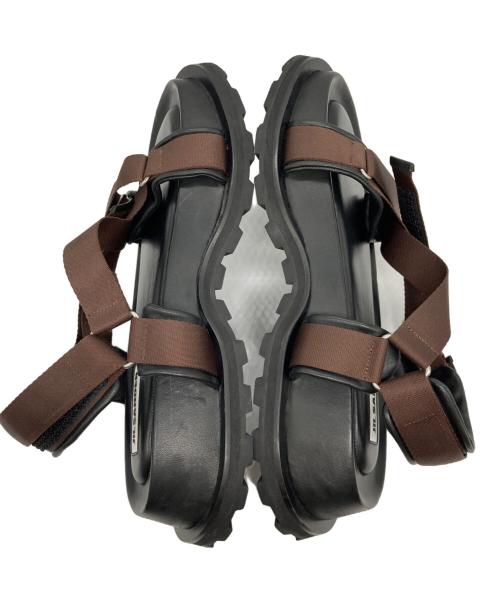 JIL SANDER（ジルサンダー）JIL SANDER (ジルサンダー) クロスストラップサンダル ブラウン×ブラック サイズ:42の古着・服飾アイテム