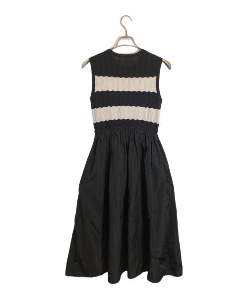 ANAYI（アナイ）ANAYI (アナイ) レーシーニットドッキング ワンピース ホワイト×ブラック サイズ:SIZE 36の古着・服飾アイテム