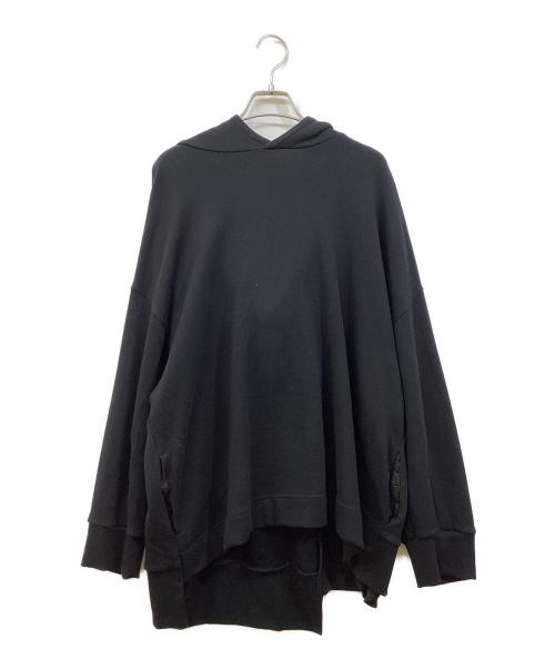 NAKAGAMI（ナカガミ）NAKAGAMI (ナカガミ) アシメトリー裏毛プルオーバー ブラック サイズ:Freeの古着・服飾アイテム