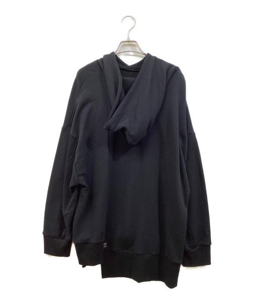 NAKAGAMI（ナカガミ）NAKAGAMI (ナカガミ) アシメトリー裏毛プルオーバー ブラック サイズ:Freeの古着・服飾アイテム