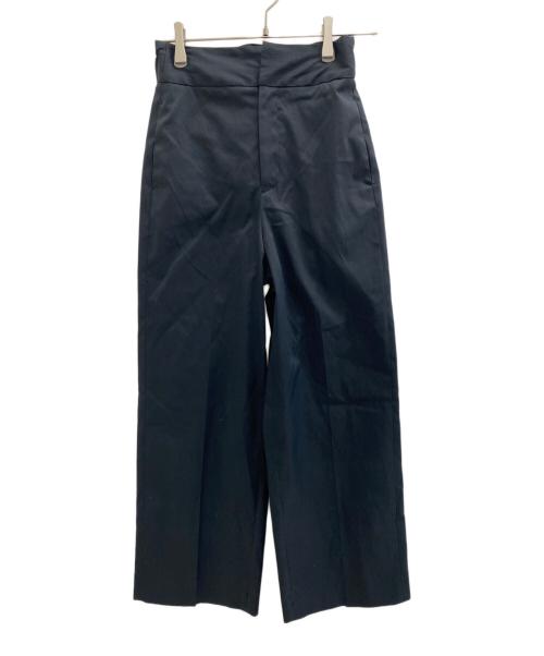SALON adam et rope'（サロンアダムエロペ）SALON adam et rope' (サロンアダムエロペ) コットンライクスタイルアップワイドパンツ ブラック サイズ:SIZE Sの古着・服飾アイテム