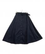 MM6 Maison Margielaエムエムシックスメゾンマルジェラ）の古着「COTTON 2 POCKETS MAXI SKIRT WITH BELT」｜ネイビー