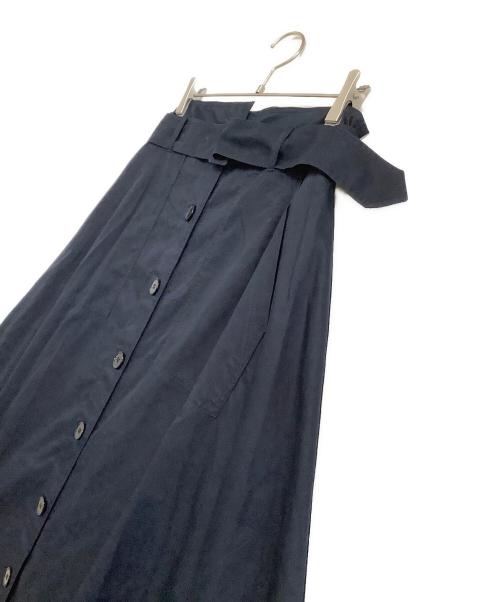 MM6 Maison Margiela（エムエムシックスメゾンマルジェラ）MM6 Maison Margiela (エムエムシックスメゾンマルジェラ) COTTON 2 POCKETS MAXI SKIRT WITH BELT ネイビー サイズ:40の古着・服飾アイテム
